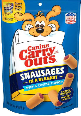 Canine Carry Outs Snausages In Blanket Chewy Treat (Pack Of 10)