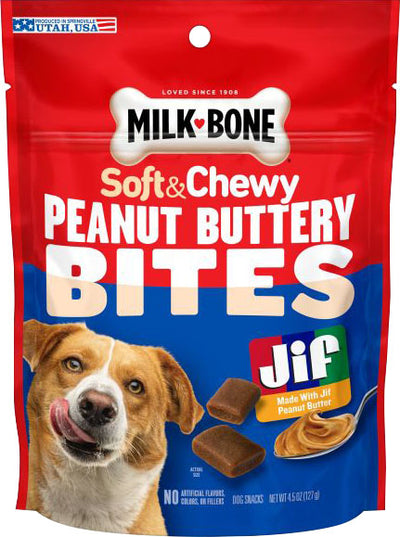 Milk-Bone Buttery Bites Soft Dog Treats With Jif (Pack Of 5)