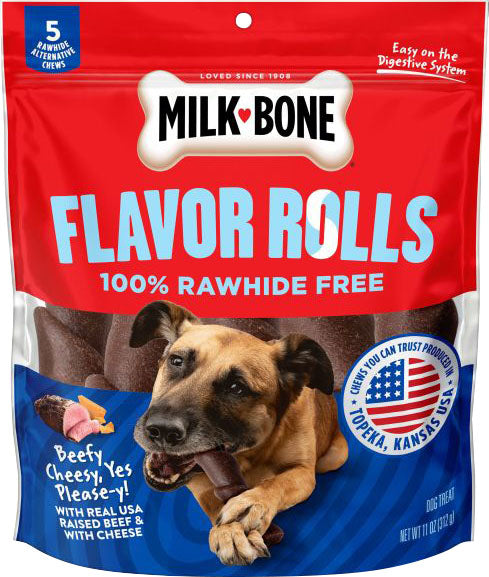 Milk-Bone Flavor Rolls Rawhide Free Dog Treats (Pack Of 6)