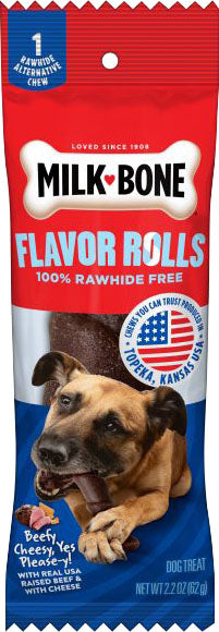 Milk-Bone Flavor Rolls Rawhide Free Dog Treats (Pack Of 6)
