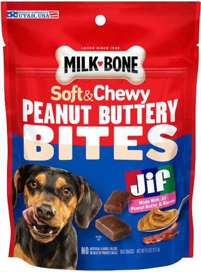 Milk-Bone Buttery Bites Soft Dog Treats With Jif (Pack Of 5)