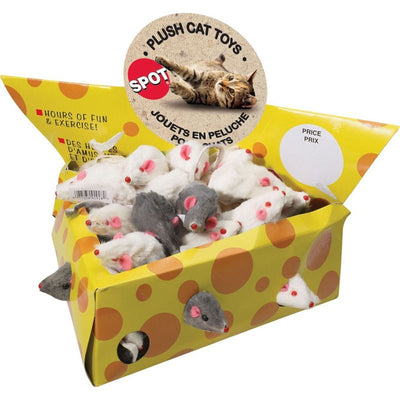 Ethical Pet Products (Spot) CSO2928BX 60-Pack Plush Mice Cheese Wedge Shape Cat Toy, 2-Inch