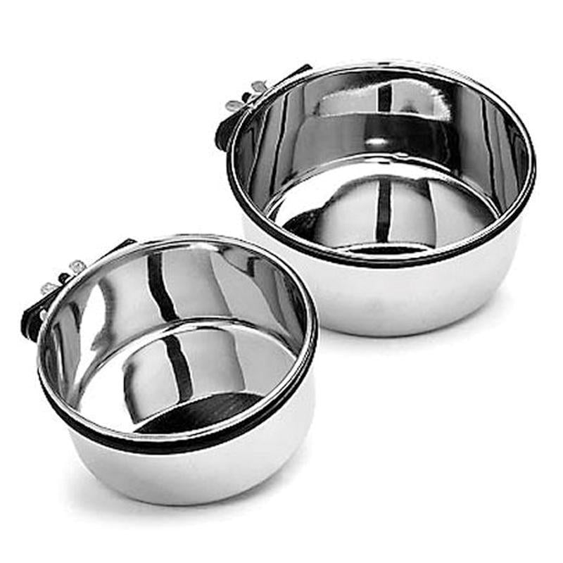 SPOT Ethical Pet Stainless Steel Coop Cup, Perfect Dog Bowls for Cages and crates 10-Ounce pet Food Bowl, Black, Small (6016)