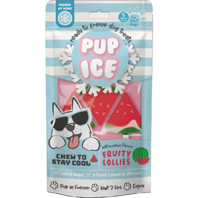 Pup Ice- Ready to Freeze at Home Dog Treats-Edible Chews for Small Breed Dogs & Puppies with Real Chicken to Keep Your Pup Cool Year Round, Fruity Lollies Watermelon Flavor, 3pcs