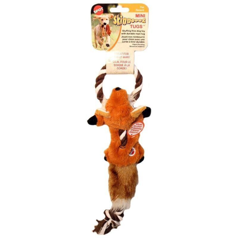 SPOT Ethical Pets Fox Mini Skinneeez Tugs Dog Stuffingless Toy, 14"