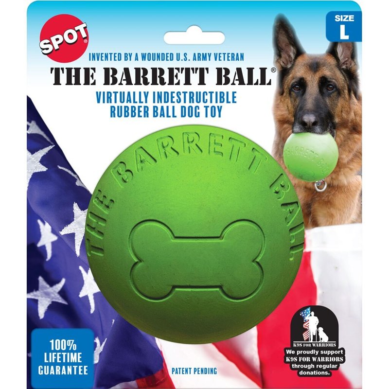 SPOT Ethical Barrett Ball Virtually Indestructible Rubber Ball | Large Dog Toy