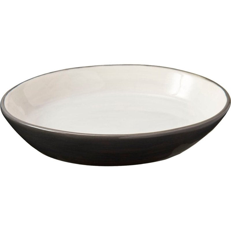 SPOT Two Tone Gray Oval Cat Food Dish - Ceramic Plate with Low Edges, Saucer with Whisker-Friendly Shape and Low-Profile Sides, Ideal for Wet or Dry Cat Food, Dishwasher Safe, 6 inch (1 Cup- 8 Oz)