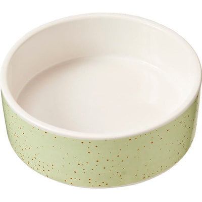 SPOT Speckled Stoneware- Round Ceramic Food/Water Bowl for Pets, Dishwasher Safe, Ideal for Small Dogs, Cats, Reptiles, Large Birds, 5in Light Green, 1.75 Cup (14oz)