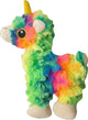 Snugarooz Baby Momma The Llama plush toy, 6 IN, multicolored tie-dye fur, side view, close-up