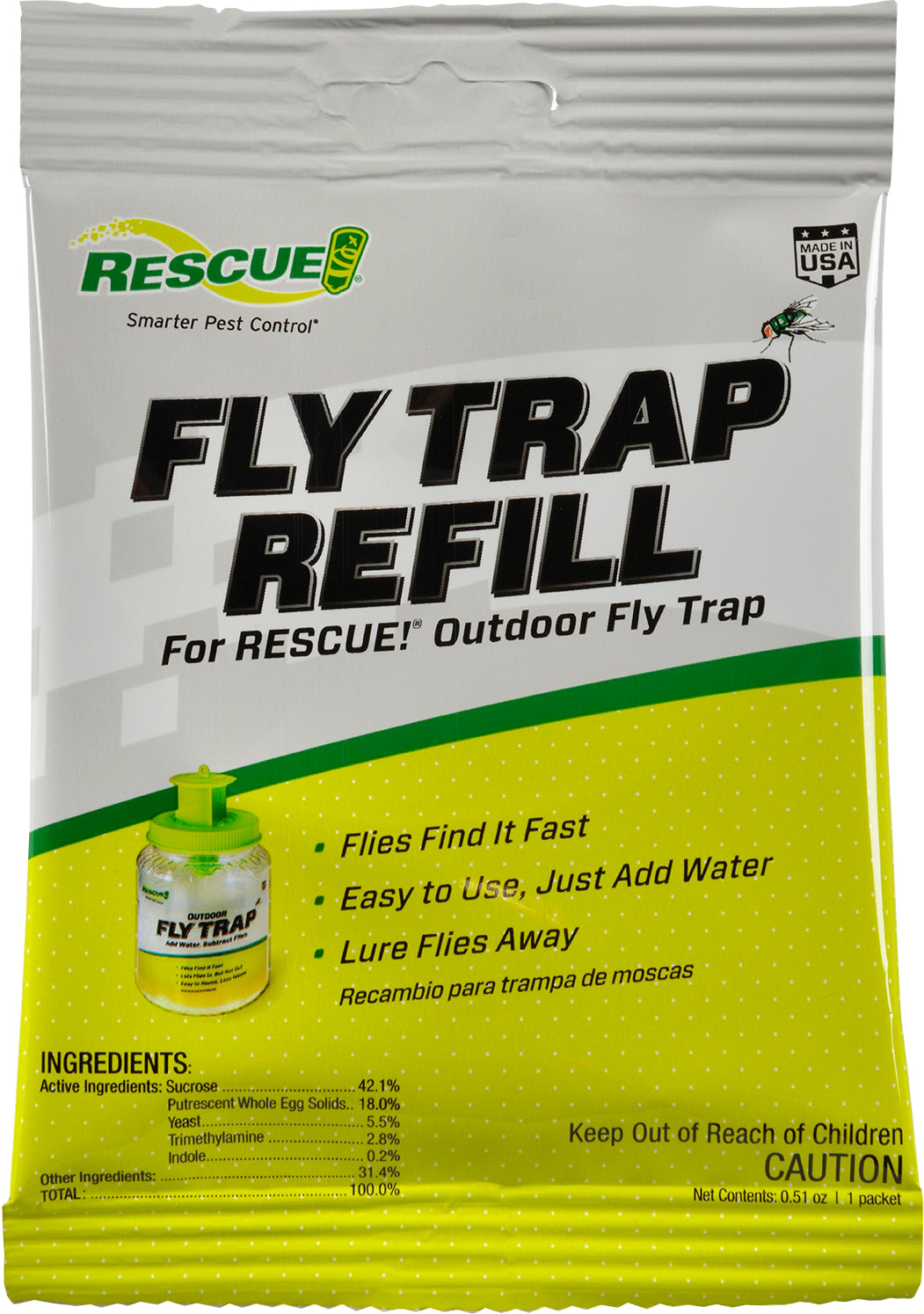 Rescue Fly Trap Attractant Refill (Pack Of 12)