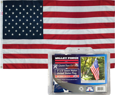 Vff Sewn Perma-Nyl Nylon Us Flag W/Brass Grommets