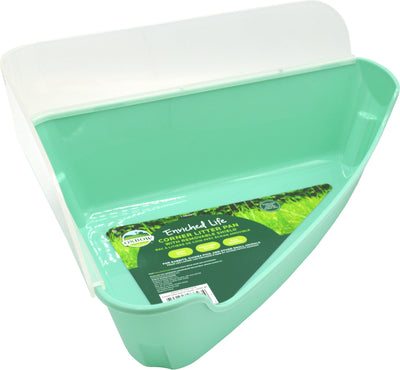 Enriched Life Corner Litter Pan W/Removable Shield