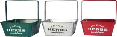 Rustic Farmhouse Herbs Caddy W/Handle (Pack Of 6)
