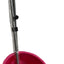 Pink plastic manure scoop with metal handle wrapped in plastic, packaged product