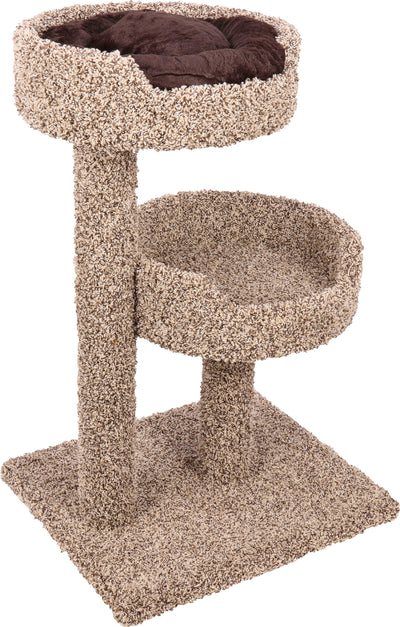 2 Story Carpeted Cat Perch W/Donut Bed