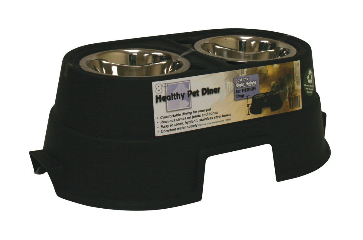 OurPets Comfort Diner Elevated Dog Food Dish (Raised Dog Bowls Available in 4 inches, 8 inches and 12 inches for Large Dogs, Medium Dogs and Small Dogs), 8-inch