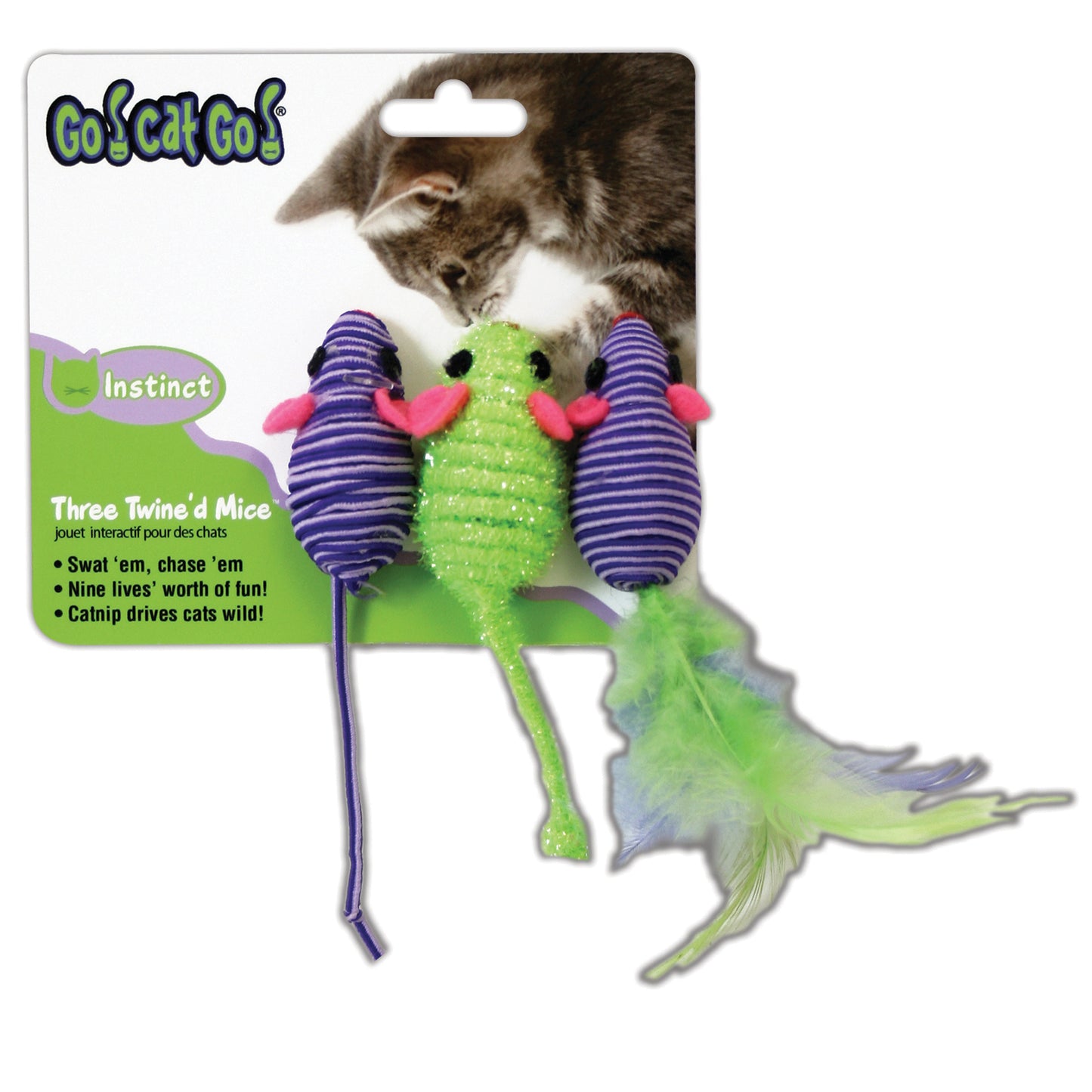 GO CAT GO THREE TWINED MICE CAT TOY