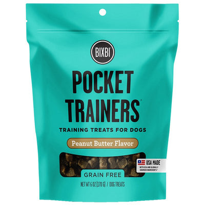 BIXBI Pocket Trainers, Peanut Butter (6 oz, 1 Pouch) - Small Training Treats for Dogs - Low Calorie and Grain Free Dog Treats, Flavorful Pocket Size Healthy and All Natural Dog Treats