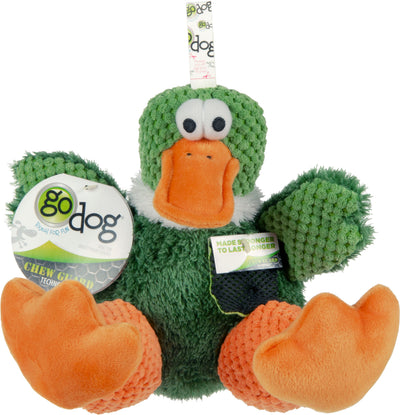 Godog Checkers Sitting Duck Dog Toy