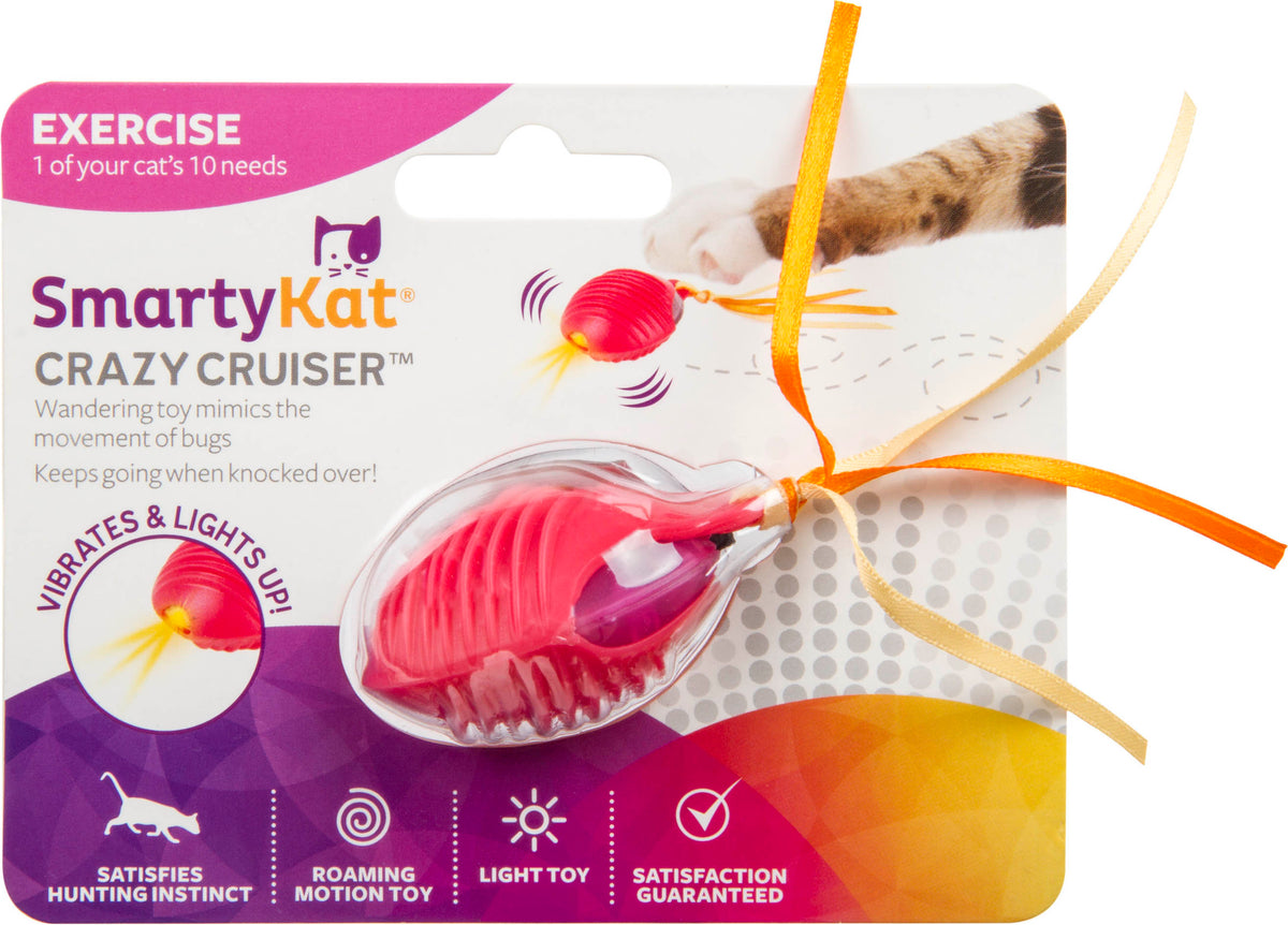 Smartykat Crazy Cruiser Rumble Bug Motion Cat Toy – Perk Valley Pet Eatery
