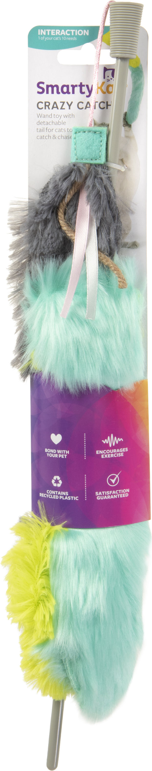 Smartykat Crazy Catch Breakaway Plush Wand Cat Toy
