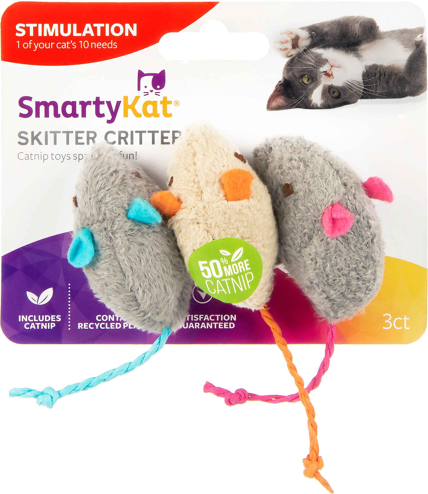 Smartykat Skitter Critters Plush Catnip Toys
