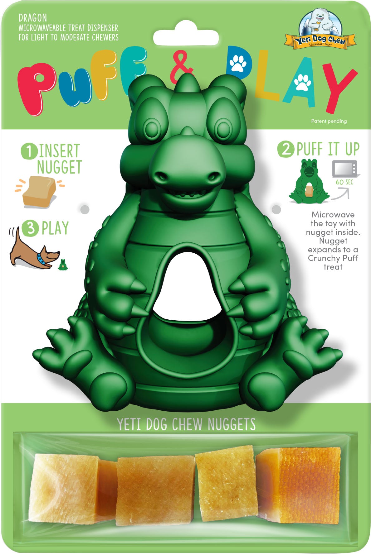 YETI PET PRODUCTS HANGRY DRAGON PUFF/PLAY DOG TOY