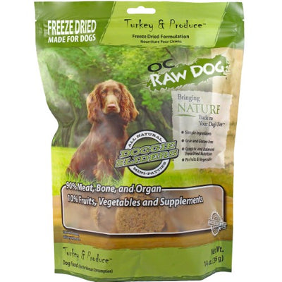 OC Raw Freeze-Dried Raw Dog Food Turkey & Produce Sliders (Mini Patties), 14 oz