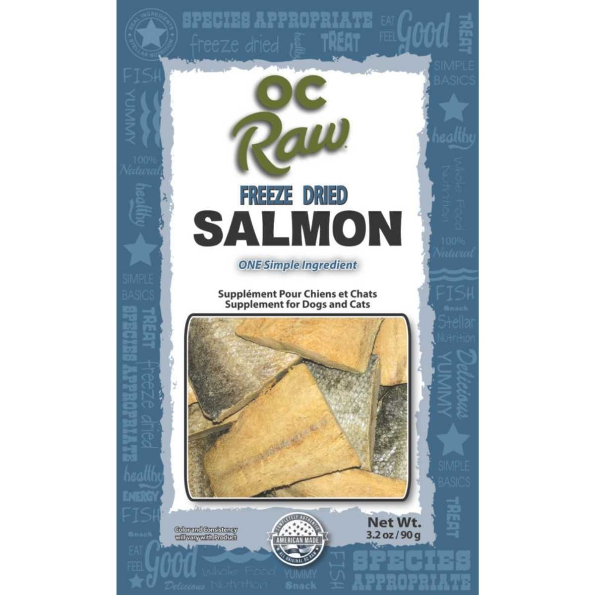 OC Raw Freeze Dried Salmon-3.2 oz Bag