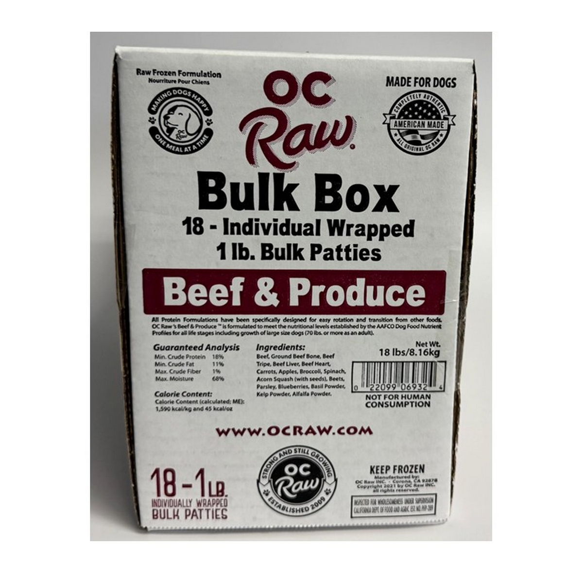 Oc Raw Dog Frozen Produce 18