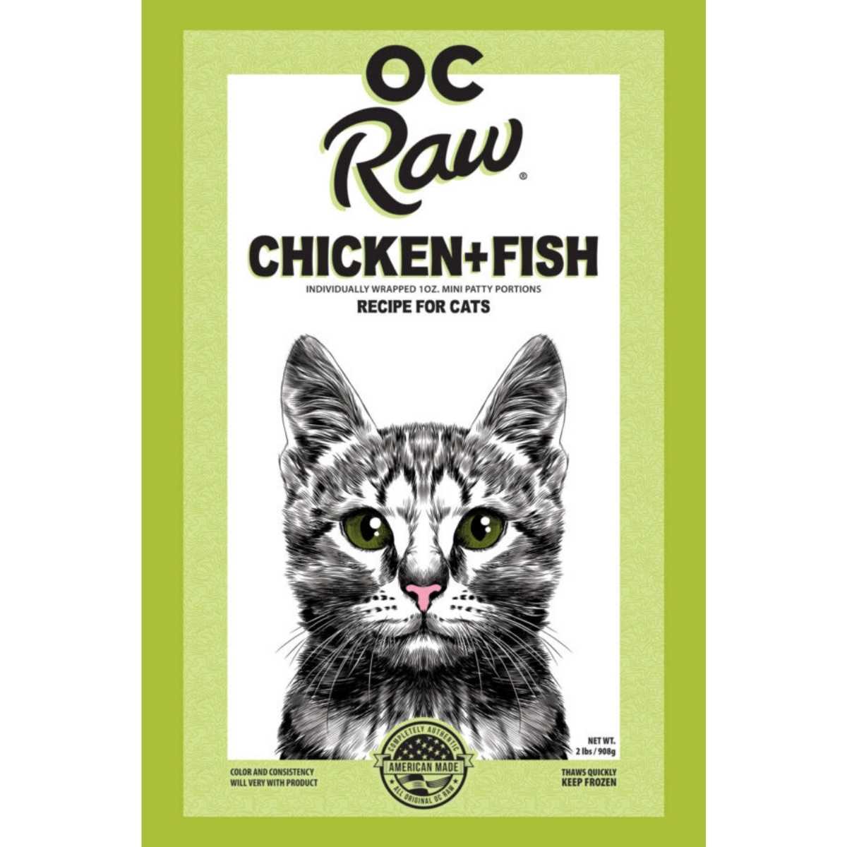 OC Raw Cat Chicken + Fish Recipe-2 lb Bag