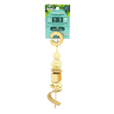Oxbow Enriched Life Natural Kabob packaged product with wooden and rope components on a stick