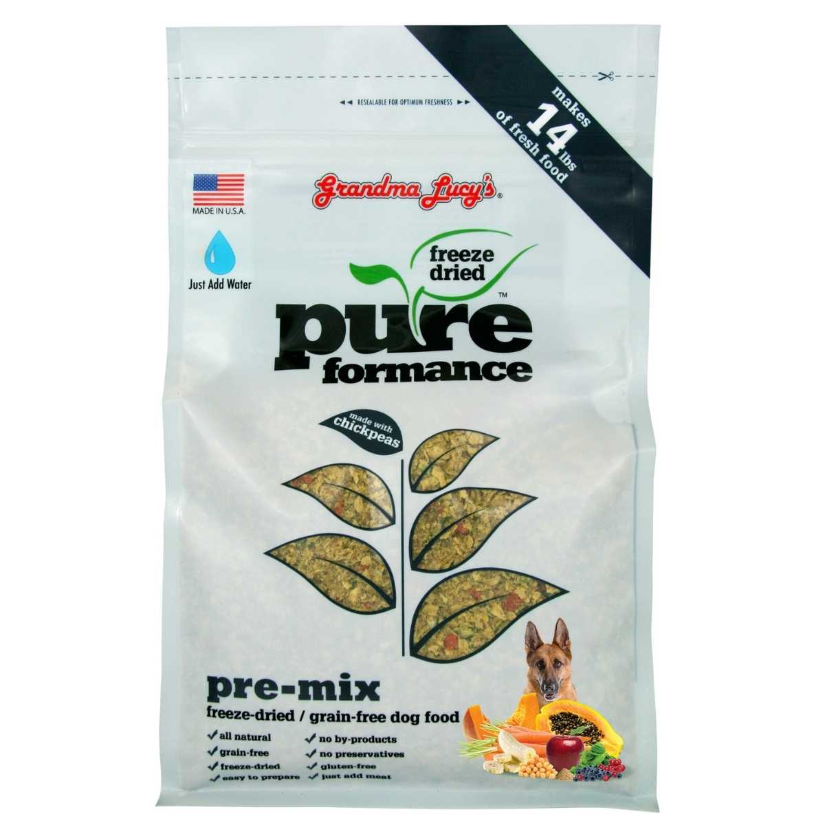 Grandma Lucy's Pureformance Grain Free Freeze Dried Pre Mix Dog Food