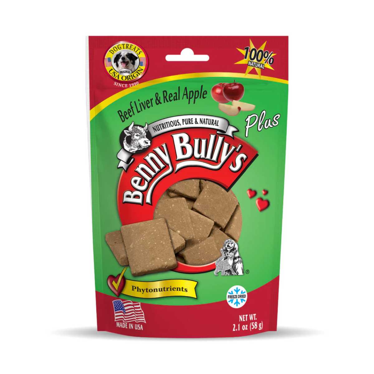 Benny Bully's Beef Liver Plus Apple - 2.1 oz/  58g
