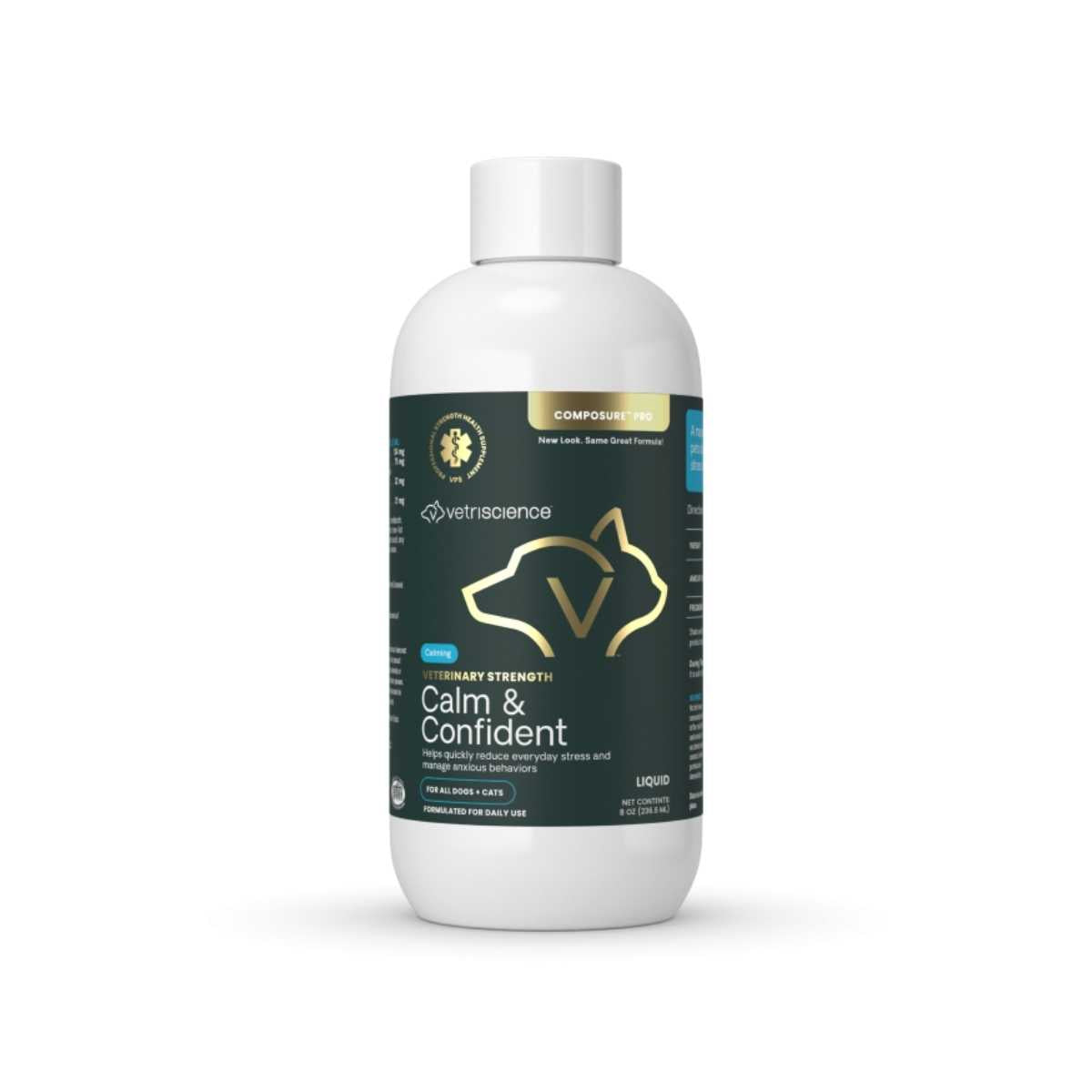 Pet Naturals Of Vermont Calm & Confident Liquid for Cats & Dogs- 8 oz Bottle (previously Composure MAX)