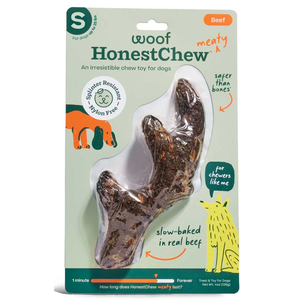 Woof HonestChew Meaty Antler Chew- Small