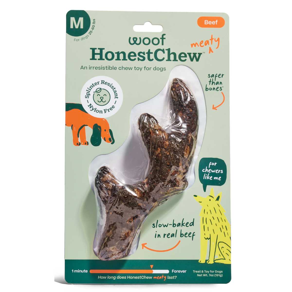 Woof HonestChew Meaty Antler Chew- Medium