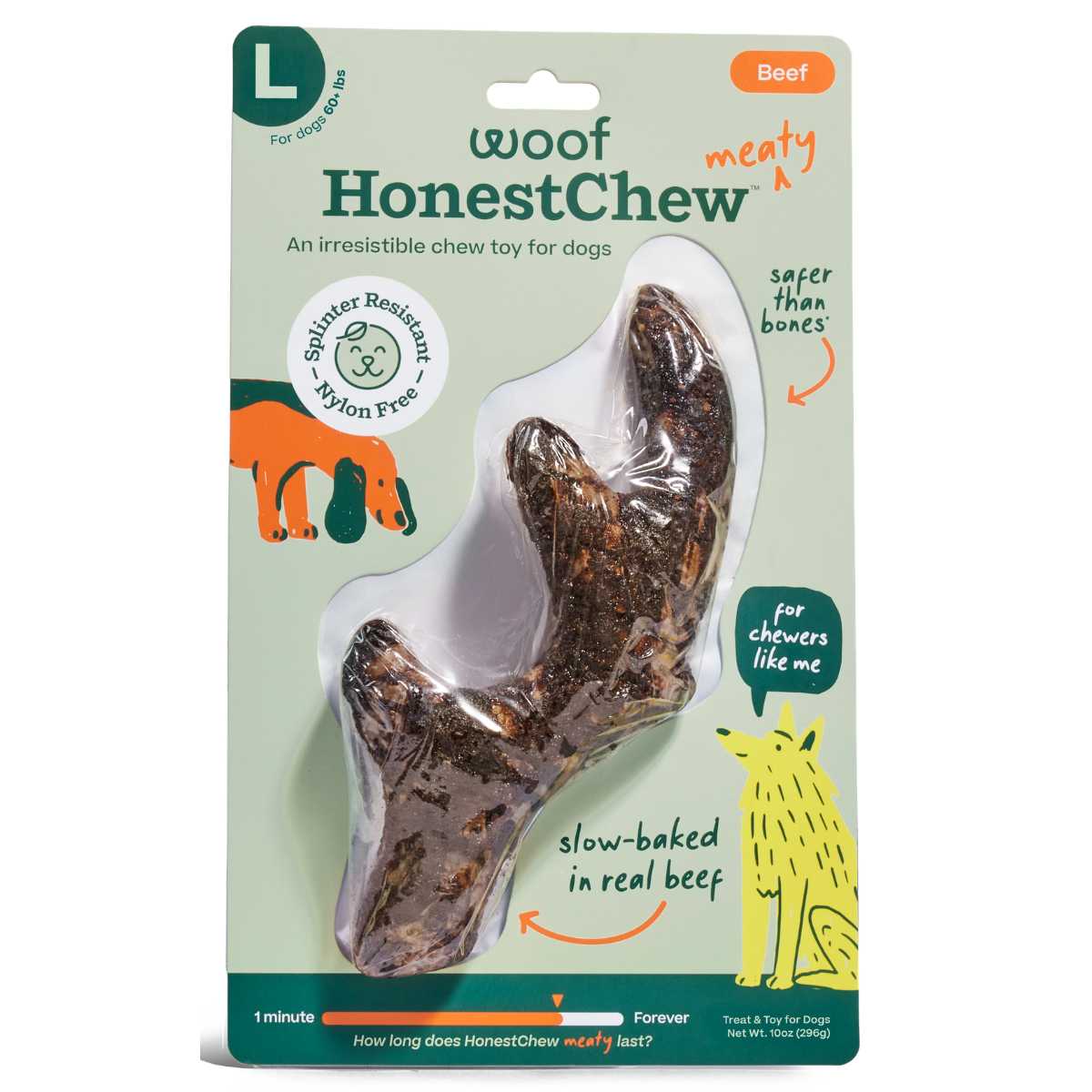 Woof HonestChew Meaty Antler Chew- Large
