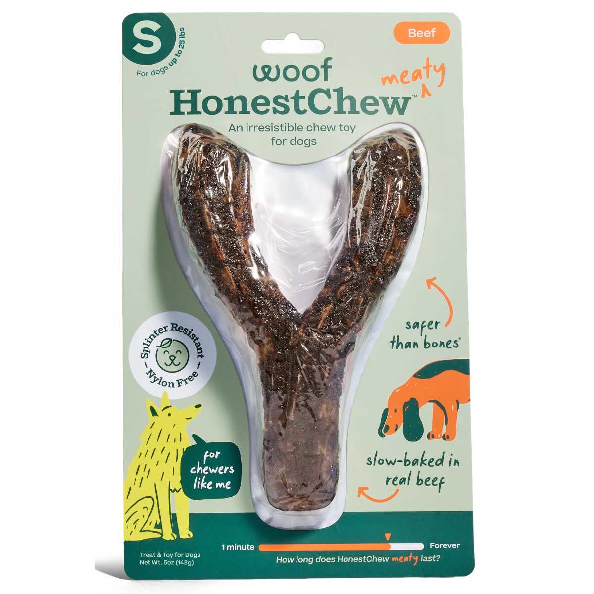 Woof HonestChew Meaty YGnawt Chew- Small