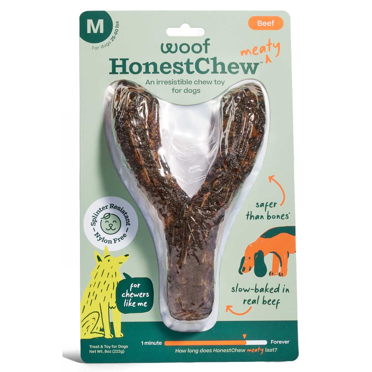 Woof HonestChew Meaty YGnawt Chew- Medium