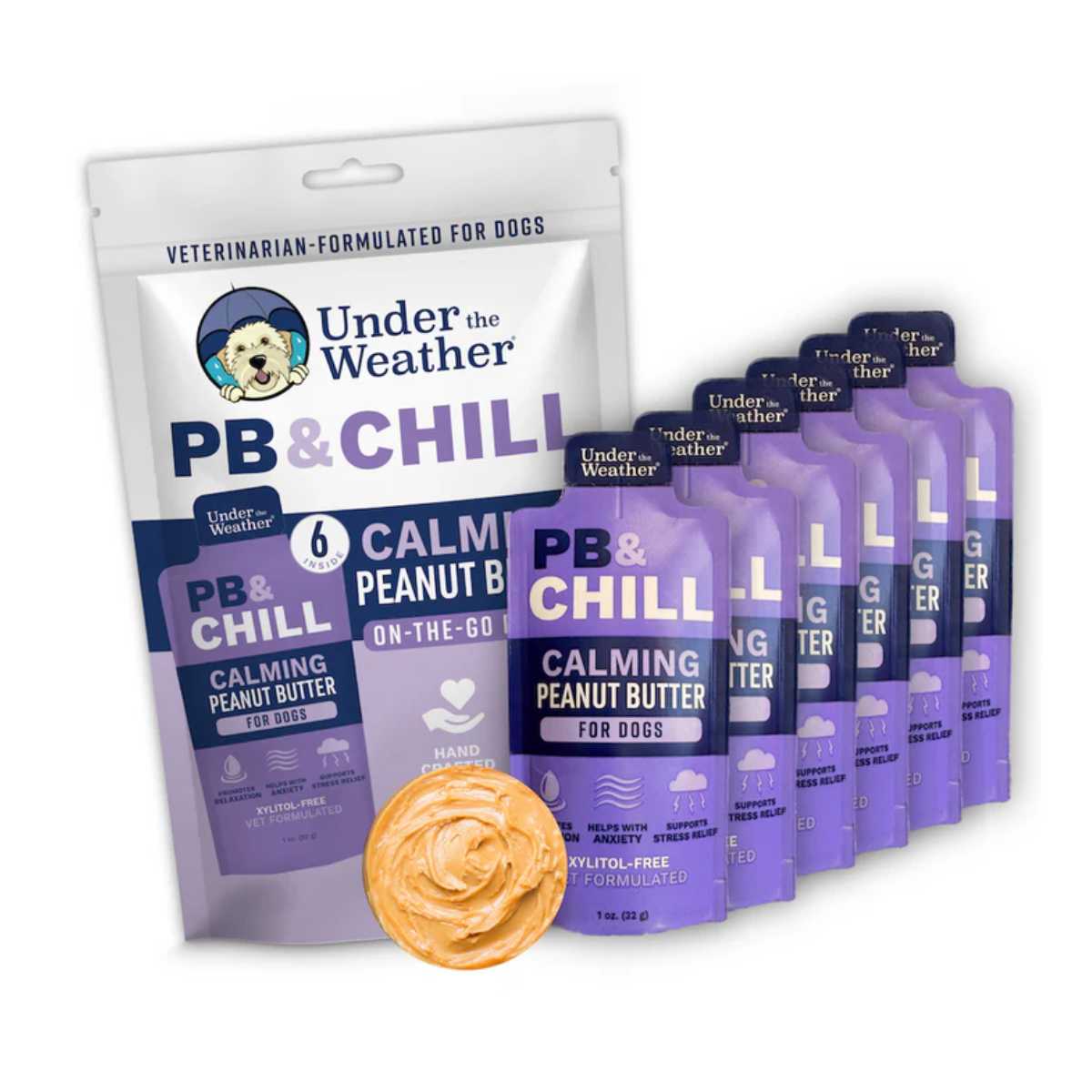 Under the Weather Dog PB & Chill Calming Peanut Butter- 6/1 oz Packet Bag