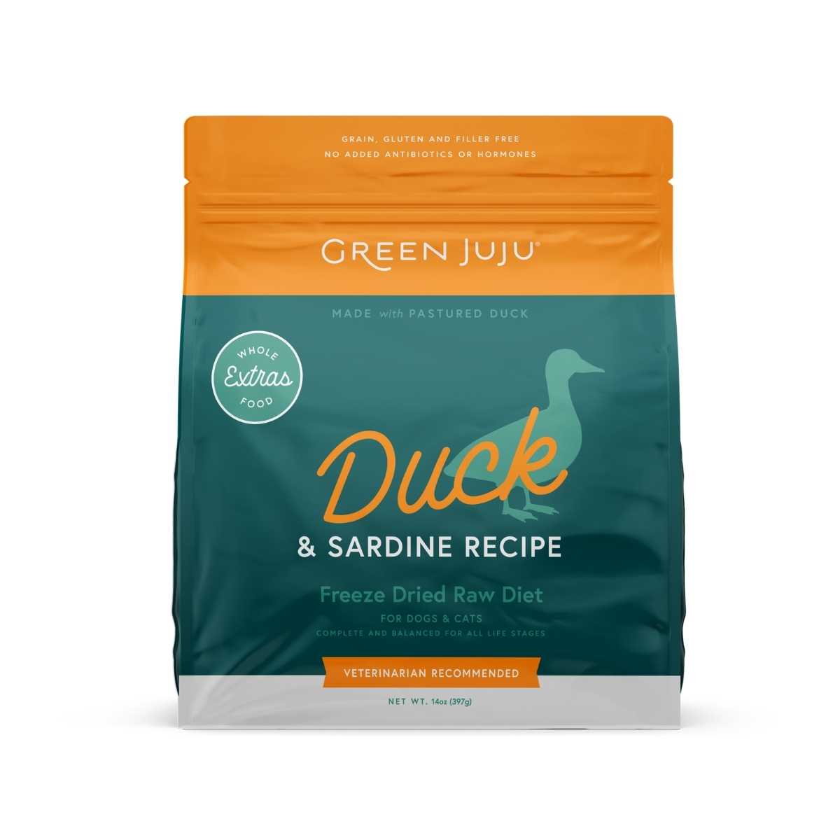 Green Juju Duck & Sardine Freeze Dried Food- 14oz