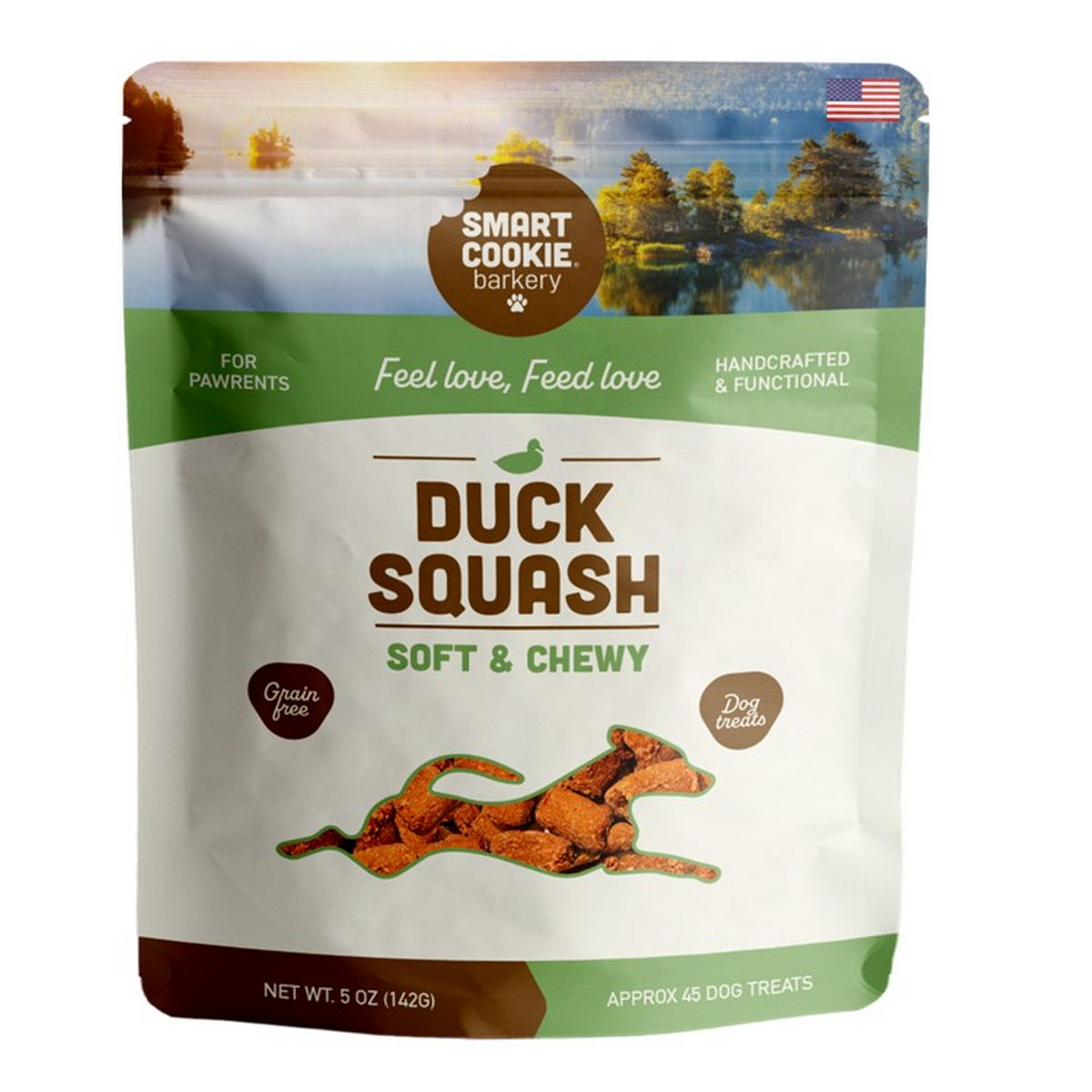 Smart Cookie Barkery Soft & Chewy Treats Duck + Squash- 5oz Bag