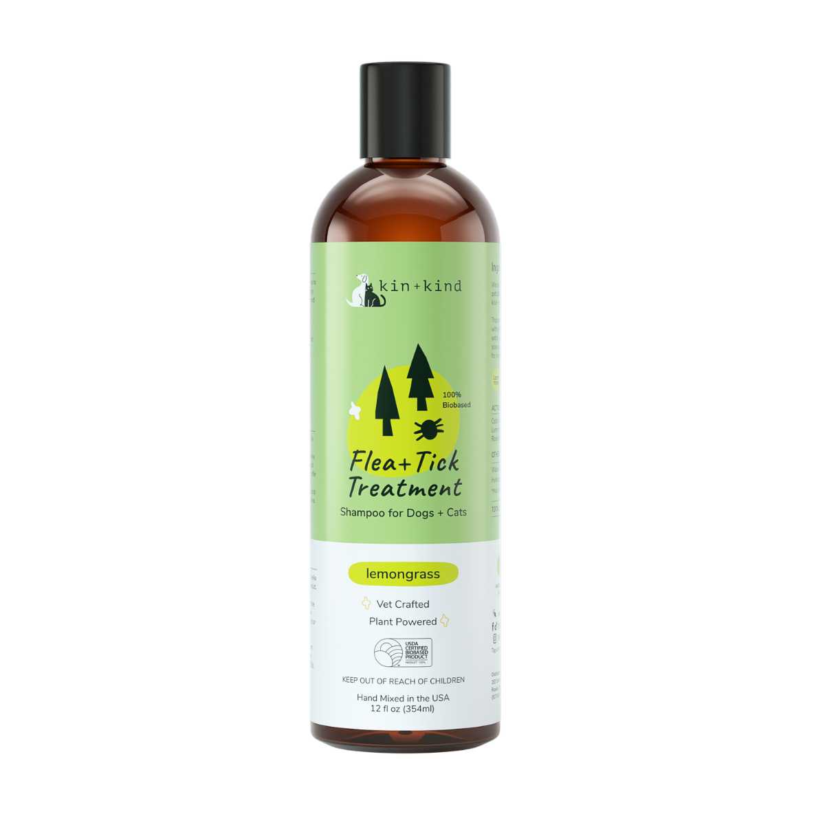 Kin & Kind Flea & Tick Shampoo Lemongrass-12 oz Bottle