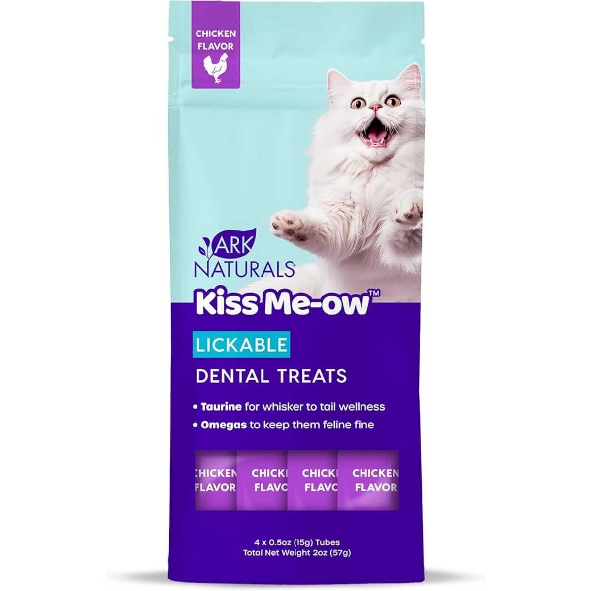 Ark Naturals Kiss Me-Ow Lickable Chicken-4 Pack/.05 oz Tubes