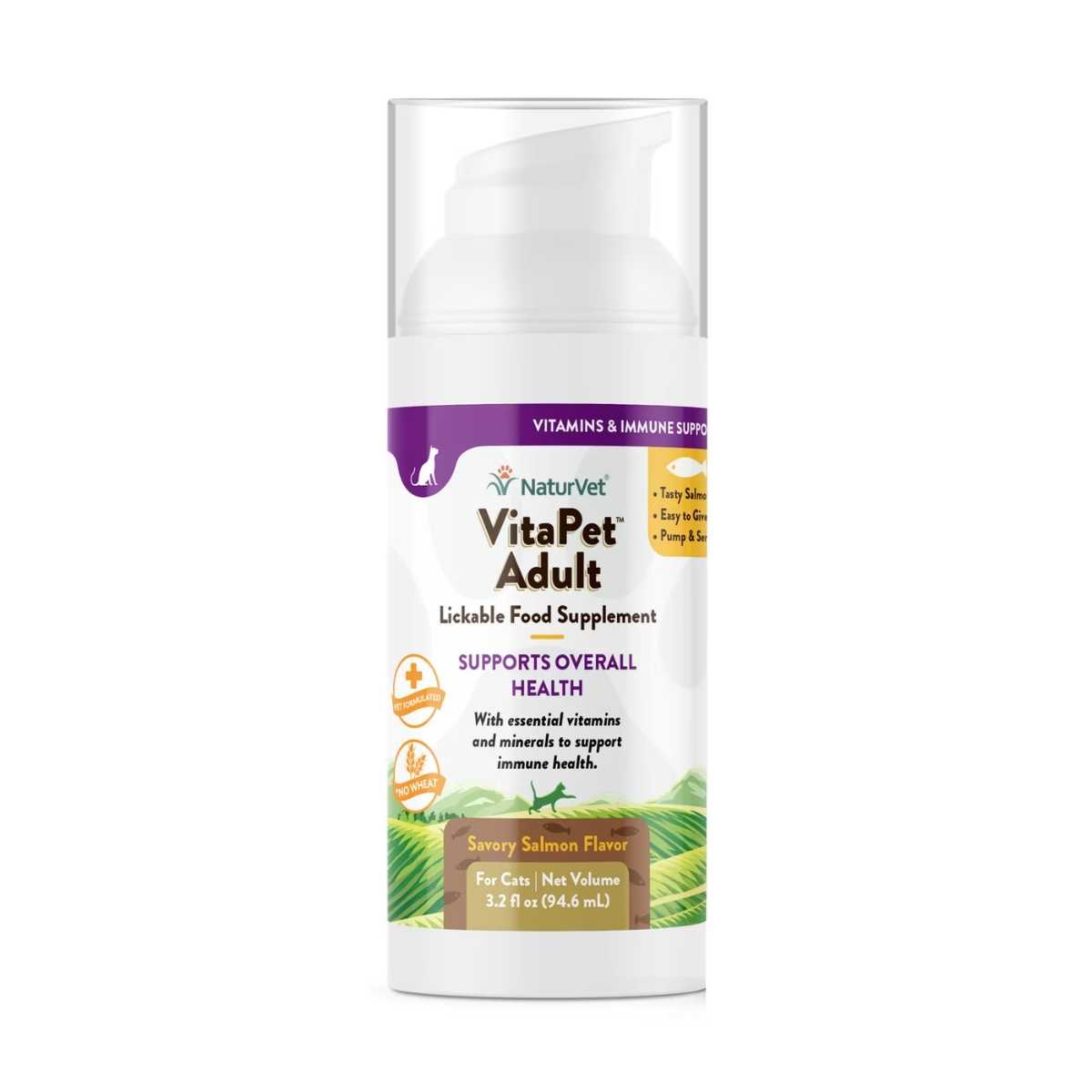 Naturvet Immunity Lickable Food Supplement with Essential Vitamins for Cats-3 oz Pump Bottle