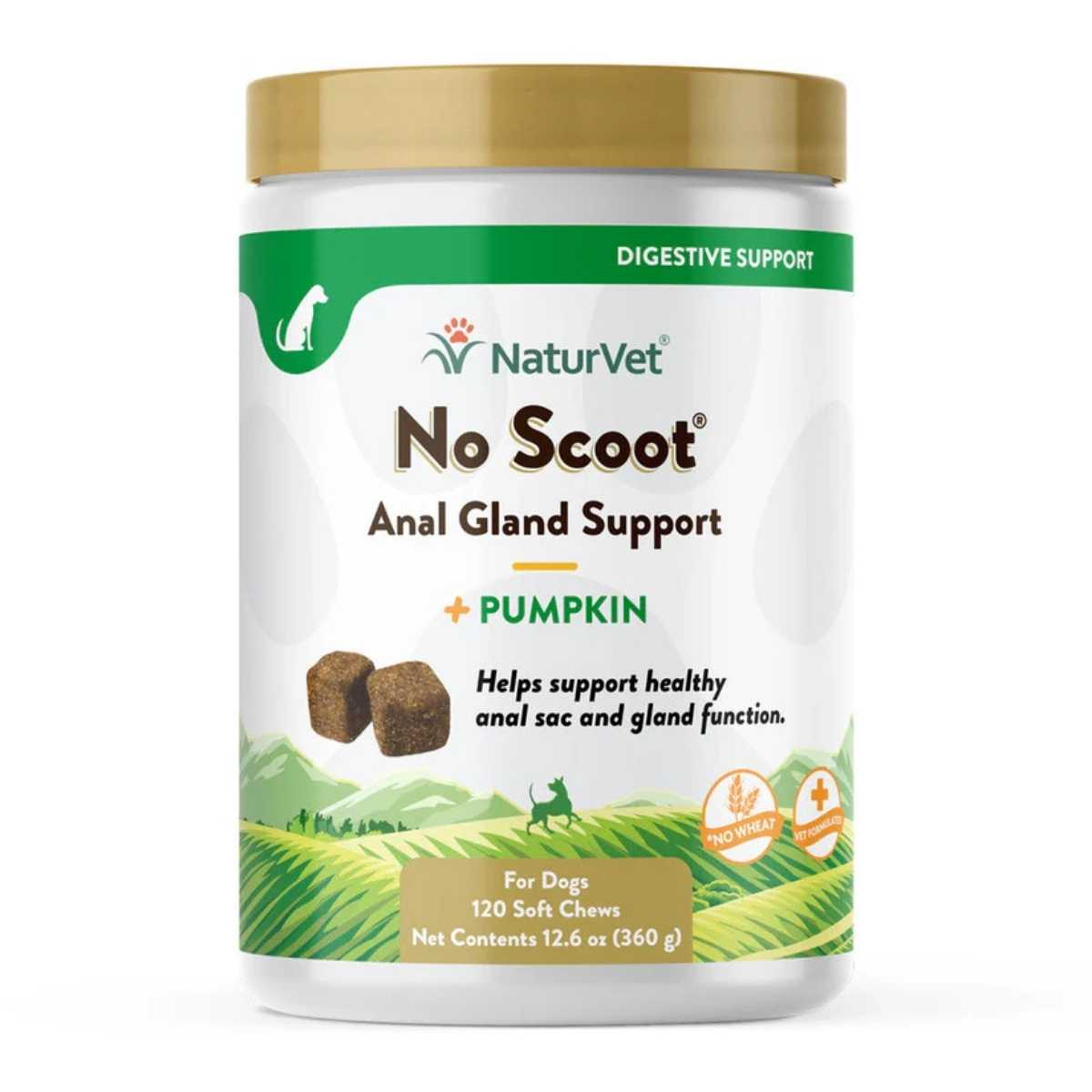 Naturvet No ScootÂ® + Pumpkin Soft Chews for Dogs-120 ct Jar