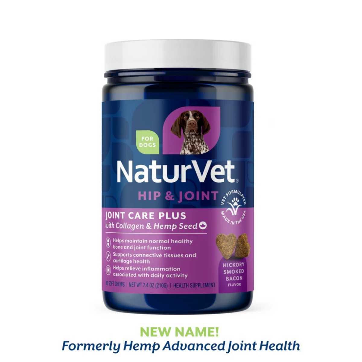Naturvet Hemp Advanced Joint Health Soft Chews for Dogs-120 ct Jar