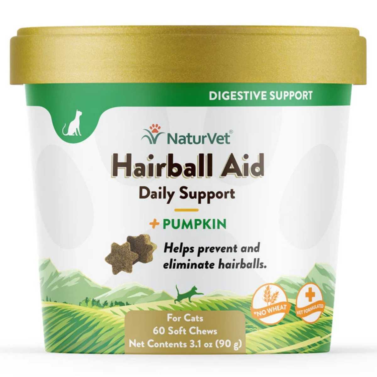 Naturvet Hairball Aid And Pumpkin Soft For Cats Cup
