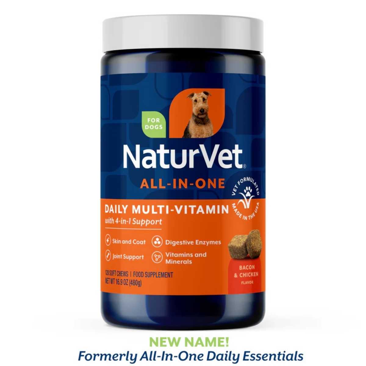 Naturvet All-In-One Soft Chews For Dogs-120 ct Jar